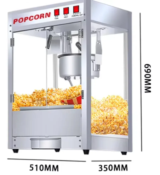 Commercial Use Automatic Large Capacity Heat Preservation Electric Heating Stainless Steel Popcorn Machine